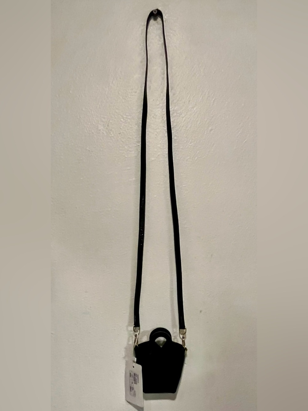 $248 NWT Roberta di Camerino Black Patent Glossy Mini Bucket Bag Micro Crossbody - Picture 6 of 16